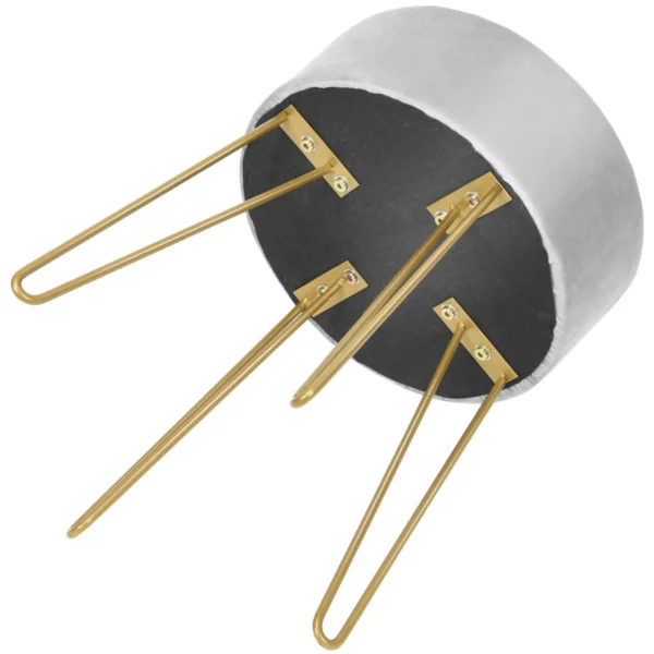 Fluwelen Kruk Moderne Ronde Make-Upkruk Gestoffeerde Kruk Tot 100 Kg Belastbaar Voetenbank Zitkruk (Grijs)