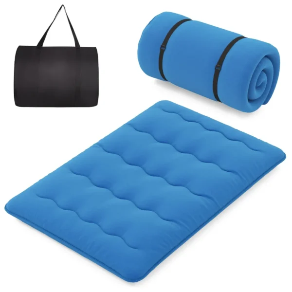 Futon-matras Vloer-rollmatras Tatami-mat Met Wasbare Hoes Draagbare & Opvouwbare Slaapmat 140 Cm Blauw