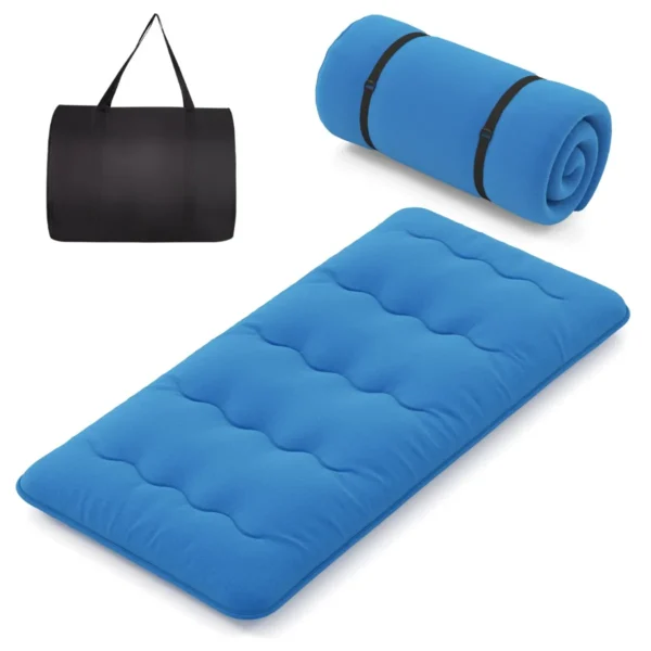 Futon-Matras Vloer-Rollmatras Tatami-Mat Met Wasbare Hoes Draagbare & Opvouwbare Slaapmat 90 Cm Blauw