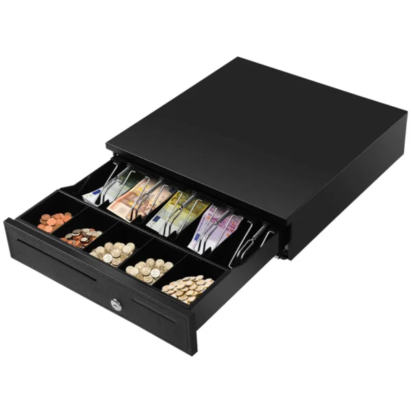 Geldkistje Met Lade Voor POS-Systeem ( Verkooppunt) 5 Biljetten Vakken 5 Munt Vakken Geld Opberg Doosje Met Slot 40,5 X 42 X 9cm