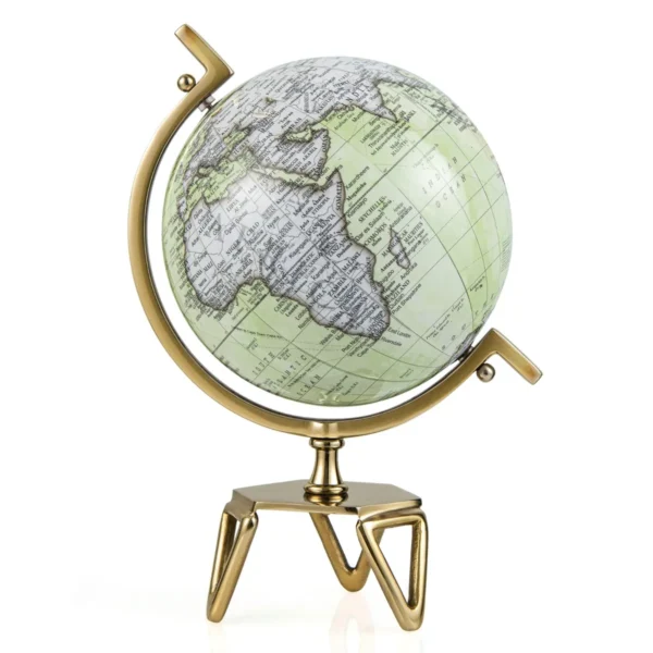 Geografische Globe Interactieve Educatieve Globe Driehoekige Metalen Standaard Decoratieve Antieke Draaiende Globe-L