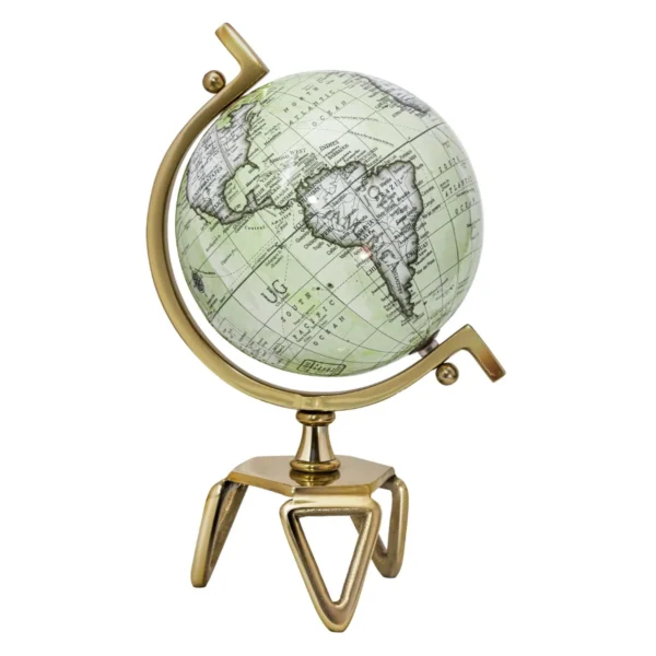 Geografische Globe Interactieve Educatieve Globe Driehoekige Metalen Standaard Decoratieve Antieke Draaiende Globe-M