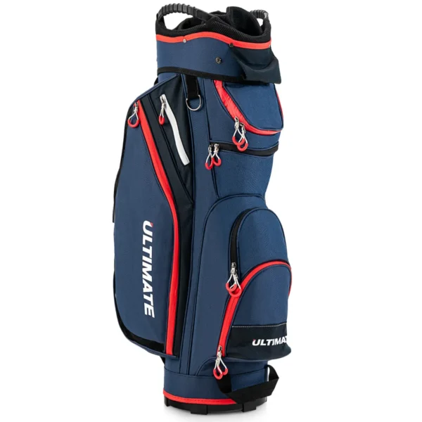 Golf Club Bag Met 14 Aparte Compartimenten 8 Zakken Regenkap Shoulder Nylon Cooler Bag Navy