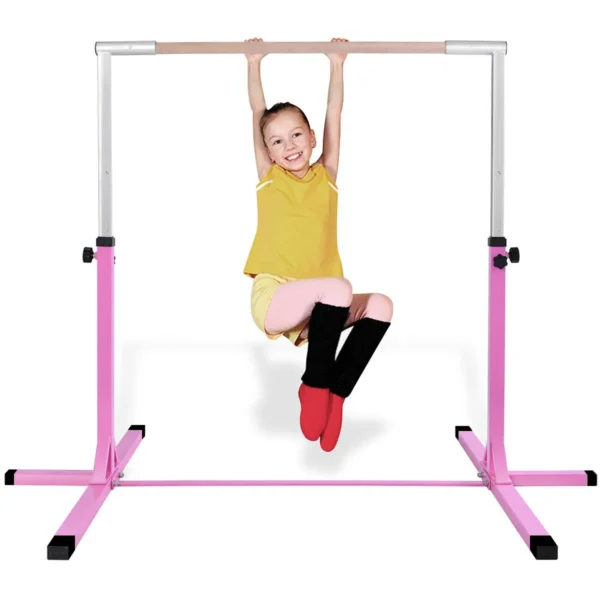 Gymnastiektraining Rekstok In Hoogte Verstelbaar 90CM-150CM Kindertrainingspaal Met Antislip Rubberen Zool Beukenhouten Stang