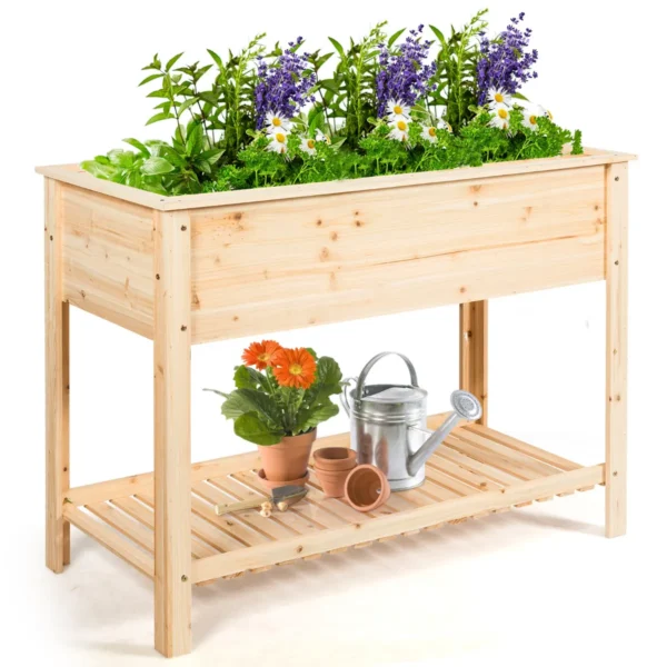Houten Plantenbak Met Opbergruimte Voor Planten 92 X 41x 81 Cm