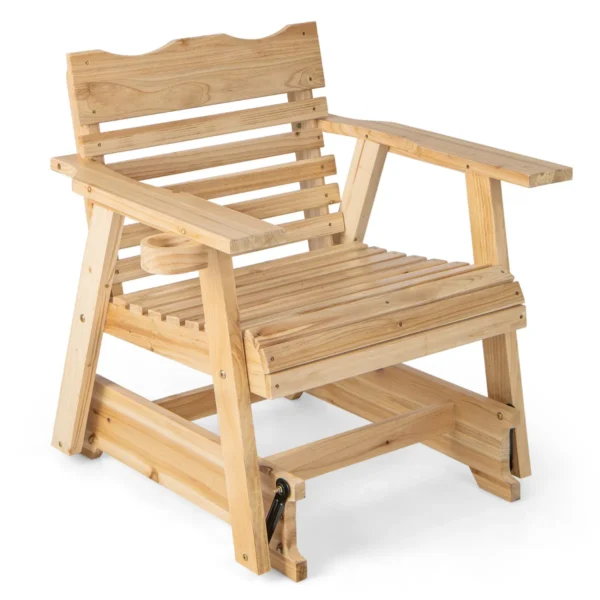 Houten Schommelstoel Voor Buiten Veranda Schommelstoel Met Hoge Rugleuning Patio Latten Schommelstoel Voor Achtertuin