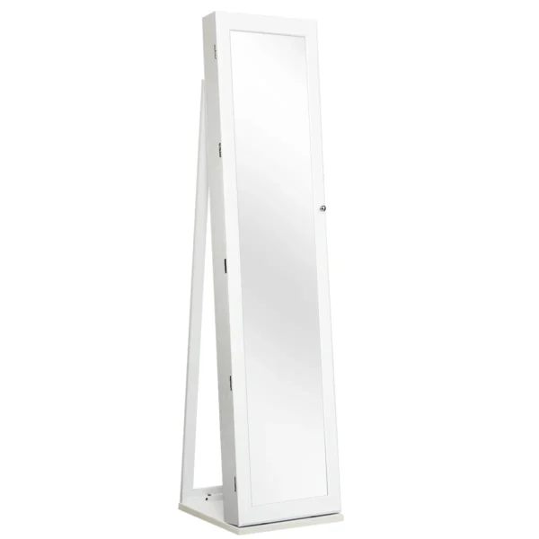 Juwelenkast Vrijstaande Juwelenkist 2-in-1 Afsluitbare Juwelenhouder Met Grote Capaciteit Wit