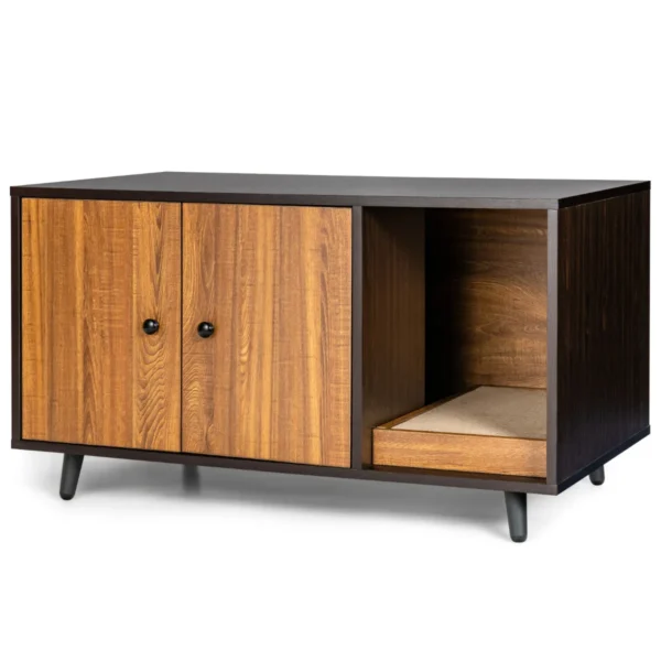 Kattenhuisje Verborgen Katten Toiletruimte Met Tussenschot Kattenhuisje Met Dubbele Deuren Decoratief Kattenhuisje