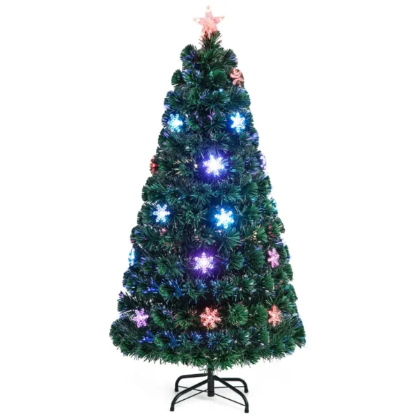 Kerstboom LED 150 Cm Kunstkerstboom Met Glasvezel Kleurwisselaar Groen-150 Cm