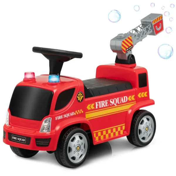 Kinderbrandweerwagen Met Bellenpistool & Ladder Voor Kinderen 18-36 Maanden Rood