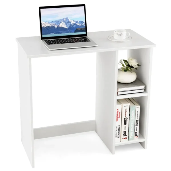 Klein Computerbureau 80 Cm Lang Thuiskantoor Voor Kleine Ruimtes Bureau Met 2 Compartimenten Moderne Eenvoudige Laptoptafel Wit