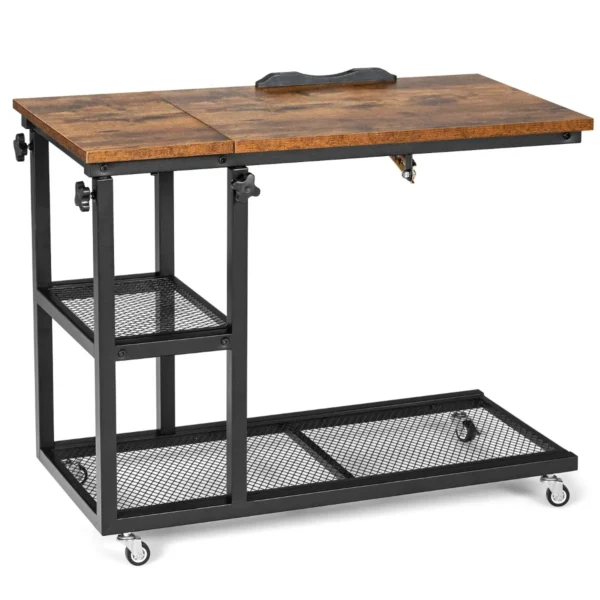 Laptop Tafel Met Hoogte En Neiging Verstelbaar 3 Niveaus Bijzettafel Vintage