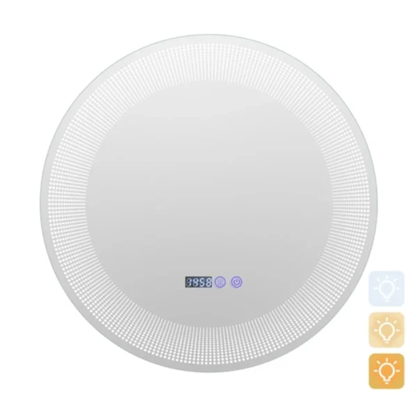 LED Badkamerspiegel Make-Upspiegel Voor Wandmontage Met 3-Kleurendimbare Verlichting Aanraakgevoelige Schakelaar (60 Cm)