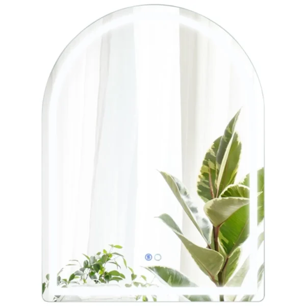 Led-badkamerspiegel Met Verlichting Wandspiegel Dimbaar Met Aanraakschakelaar En Geheugenfunctie Anti-Condens (Boog)