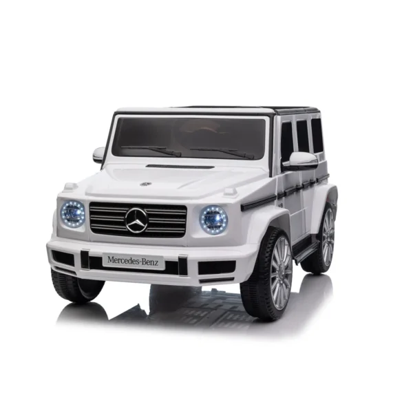 Mercedes-Benz G500 Gelicentieerde Elektrische Auto Voor Kinderen 12V Accu Afstandsbediening 3 Snelheden LED-verlichting Wit