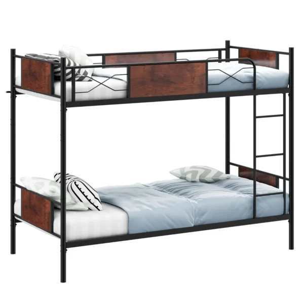 Metalen Stapelbedframe 2 In 1 Bed Om Te Bouwen Van Eenpersoons- Naar Eenpersoonsbed Met 30 Cm Veiligheidsreling