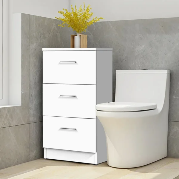 Nachtkastje Met 3 Lades Eindtafel Bijzettafel Voor Woonkamer Slaapkamer Moderne Stijl Eenvoudige Montage - Wit