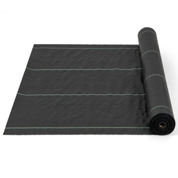 Onkruidbestrijdingsdoek 1M X 50M PP Onkruidbestrijdingsdoek Met Duidelijke Rechte Geleidelijn Voor Tuinpaden Zwart