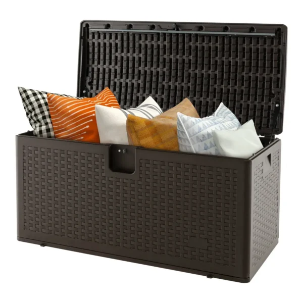Opbergbox Met 276 Liter Inhoud All-Weather Kussenbox Opbergdoos Afsluitbaar Tuinbox Voor Kussens Gereedschappen 114 X 54 X 56 Cm