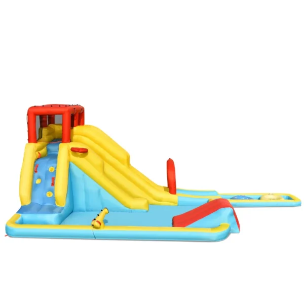 Opblaasbaar Springkasteel Met Lange Dubbele Glijbanen En Speelzwembad Waterpark Kinderbadje 622 X 335 X 225 Cm