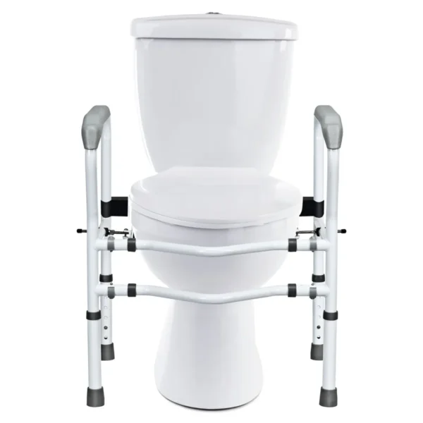 Opstahulp Toilet In Hoogte Verstelbaar WC-Steunhulp Met Armleuningen Zonder Boren Antislip WC-Handgreep 48 X 65 X 84 Cm
