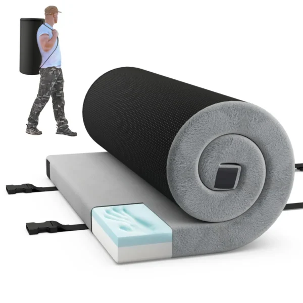 Opvouwbaar Kampeermatras Binnen-/Buitenslaapmatras Schuimrubberen Kussen Met Hoge Dichtheid Voor Kamperen Grijs