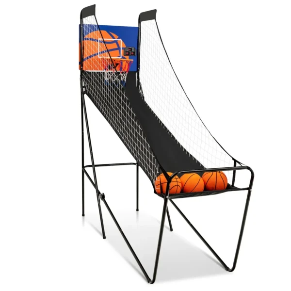 Opvouwbare Arcade Basketbal Spel Basketbal Spel Machine Voor Kinderen Met Elektronische Scorer 208 X 62 X 207 Cm Zwart