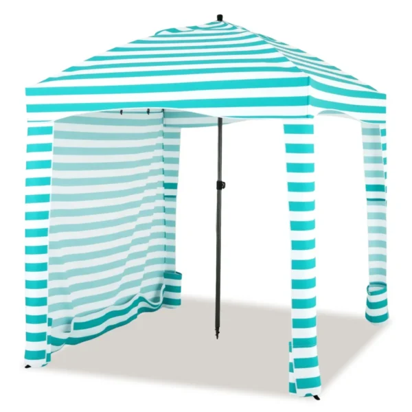 Opvouwbare Strandtent Met Draagtas Verwijderbare Zijwand 8 Zandzakken Buitenzonwering Voor Strand Camping Picknick Groen