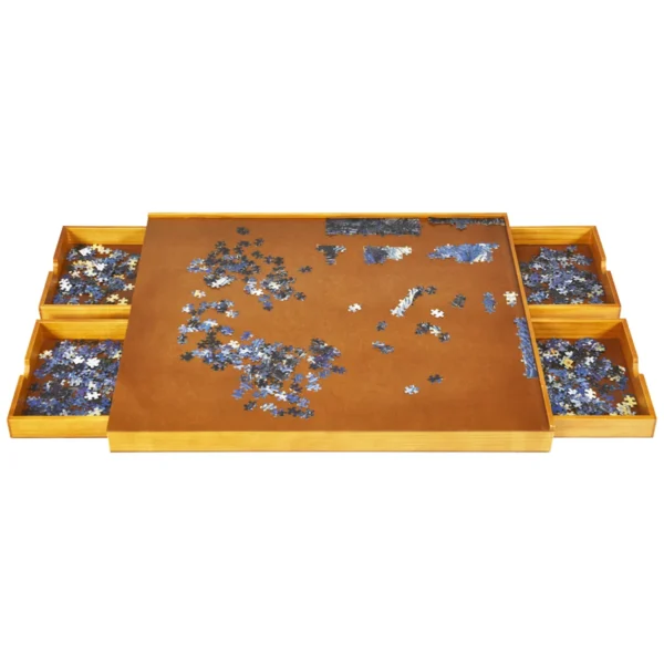 Puzzeltafel Met 4 Laden Puzzelplateau Voor Maximaal 1000-1500 Stukjes Puzzelbord Hout Puzzelplank Met Vlak Werkoppervlak 80 X 65 Cm