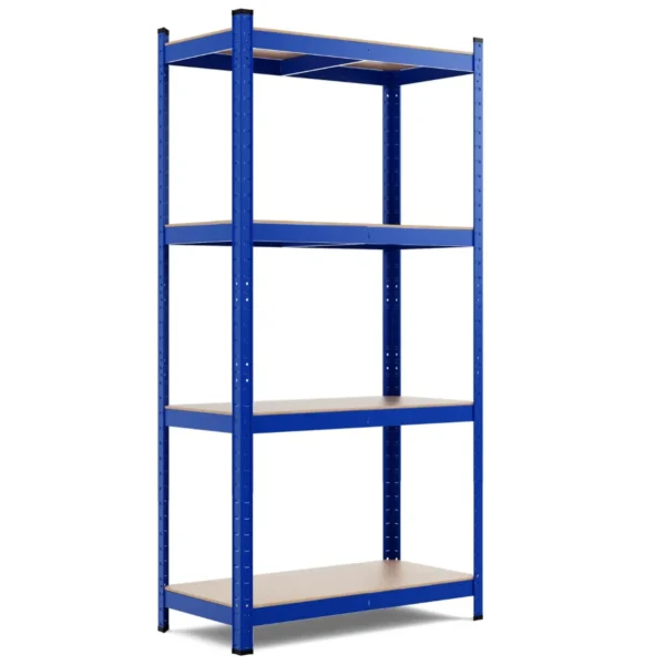 Rek Voor Zware Lasten Opbergrek Met 4 Niveaus Met Metalen Frame Metalen Rek Belastbaar Tot 720 Kg Kelderrek Werkplaatsrek (Blauw)