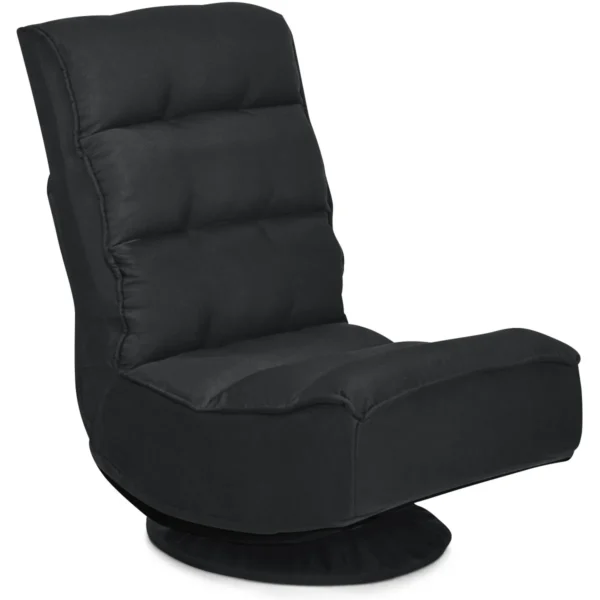 Relax Fauteuil Verstelbare Opklapbare Fauteuil Draaibare Vloer Stoel Vouwbare Vloerstoel Voor Volwassenen Zwart