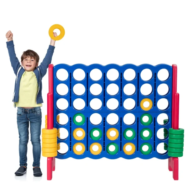 Reuze 4 In Rij Jumbo 4-to-score Reuze Spelreeks 104 Cm Hoog Voor Binnen En Buiten Spelreeks Met 42 Jumbo Ringen & Snelle Schuifregelaar