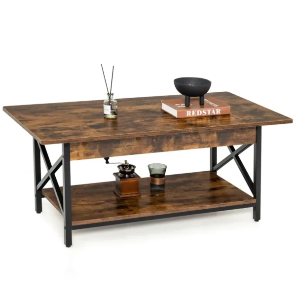 Salontafel Koffietafel Met Legplank Woonkamertafel Banktafel Voor Woonkamer 110 X 60 X 48 Cm (Bruin)