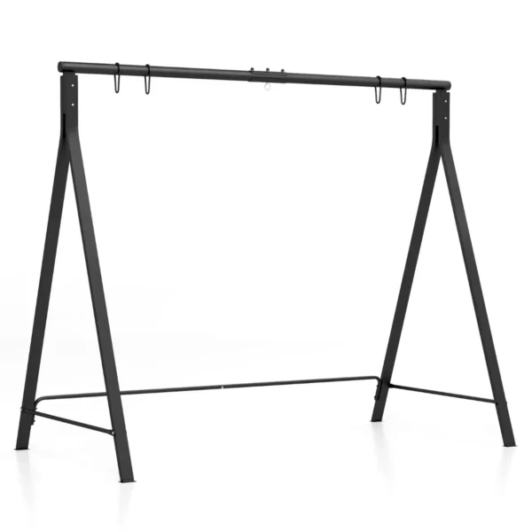 Schommelframe Met 5 Ophangringen Frame Voor Hangbank/Schommelbank/Hangstoel Schommelframe Van Metaal Voor Tuin Veranda Zwart