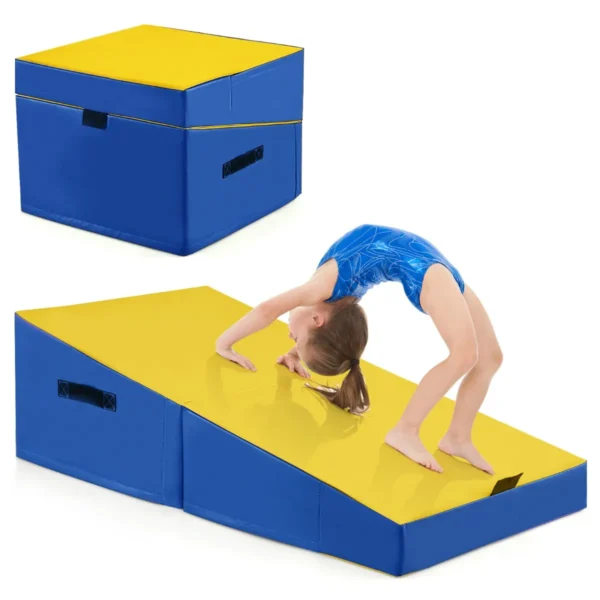 Schuine Gymnastiekmat Opvouwbare Rechthoekige Gymnastiekmat Met EPE-Schuim En Antislip PVC Leer Aerobic Oefening 120 X 60 X 35 Cm