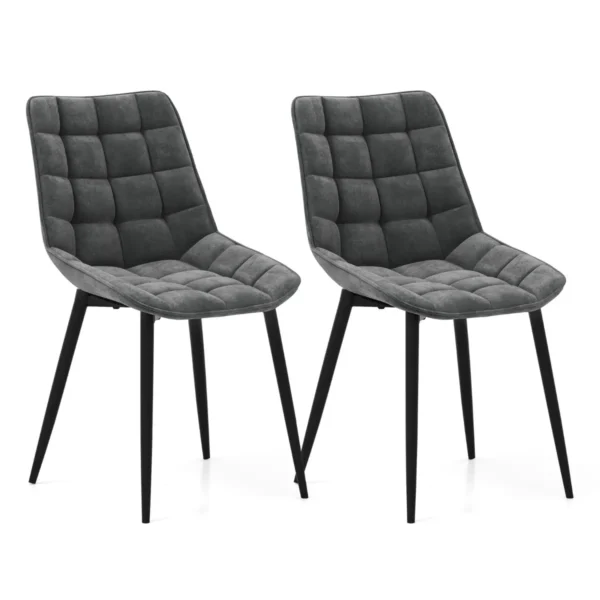 Set Van 2 Eetkamerstoelen Keukenstoelen Met Gevoerde Rugleuningen En Zittingen Zitting Van Fluweel Metalen Poten Gestoffeerde Stoelen