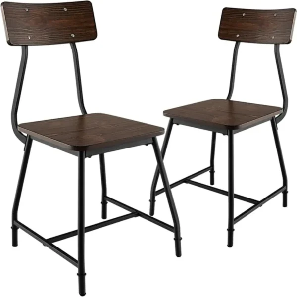 Set Van 2 Eetkamerstoelen Keukenstoelen Met Rugleuning Rustieke Eetkamerstoelen Stoelen Voor Eetkamer Keuken Met Stalen Frame