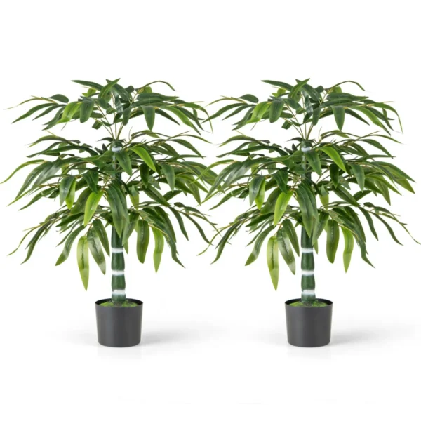 Set Van 2 Kunstplanten 100 Cm Kunstboom Met Pot Stammen En Verstelbare Takken Kunstplant Voor Thuis Kantoor Bamboedecoratie
