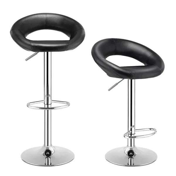 Set Van 2 Moderne Barkrukken In Hoogte Verstelbaar 360° Draaibaar Anti-Slip Basis Leren Counter Height Kruk Voor Thuis Restaurant Café