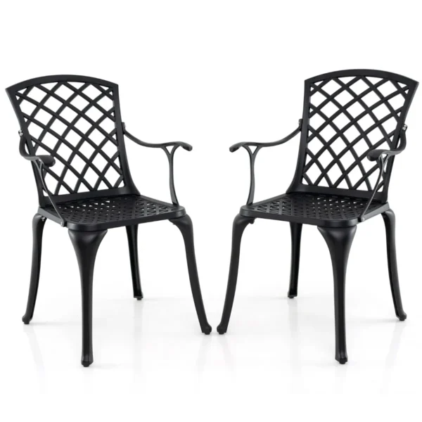 Set Van 2 Multifunctionele Terrasstoelen Metalen Buiten Eetkamerstoelen Stevige Buitenfauteuil 66 X 57 X 94 Cm