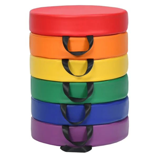 Set Van 6 Ronde Kinderstoelkussens Vloerkussens Zitkussens