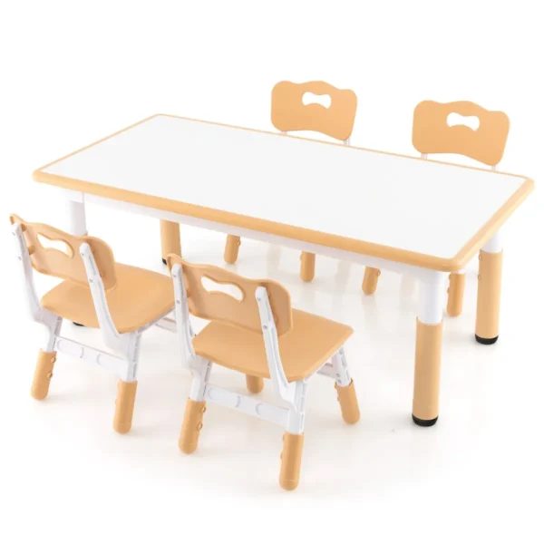 Set Van Kindertafel En 4 Stoelen In Hoogte Verstelbaar Bureau Met Graffiti Blad Multifunctionele Tafel Voor Artistieke Activiteiten-Natuur