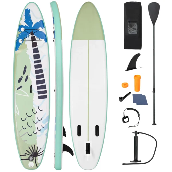 Stand Up Surfboard Opblaasbaar Surfplank Paddle Board 320 X 76 X 15 Cm Groen