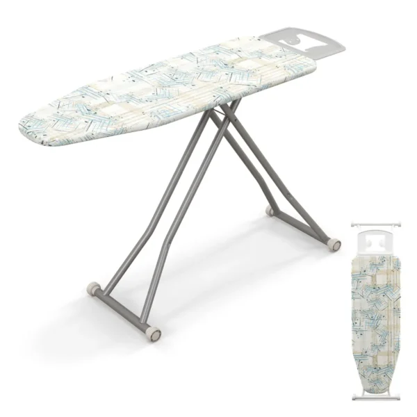 Strijkplank Met Strijkijzerhouder Strijktafel Van Koolstofstaal Met 7 Hoogteniveaus En Hittebestendige Hoes Opvouwbare Strijkplank Met 4 Lagen Blauw