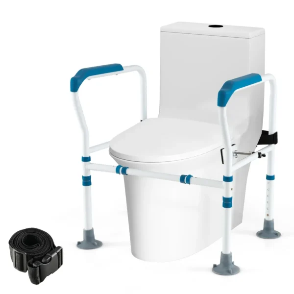 Toiletsteunframe Voor Senioren En Gehandicapten WC-Steun Met Handgreep 6-Voudig In Hoogte Verstelbaar Met Antislip Voeten