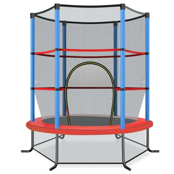 Trampoline Voor Kinderen Met Veilige Bescherming Net En Spring Pad Binnen En Buiten Recreatieve Trampoline Marineblauw