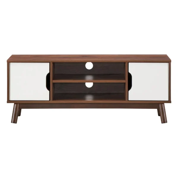 TV-Meubel In Industriële Stijl Voor TV-Kasten Tot 127 Cm Modern Houten Multifunctioneel Opbergmeubel Met Open Opbergplank (Wit)