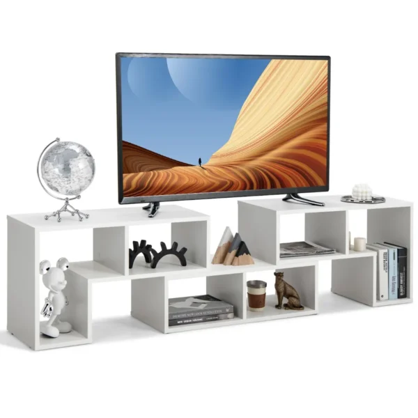 TV Meubel TV Standaard Voor 65 Inch Flatscreen TV's Vrije Combinatie Boekenkast Voor Opslag & Weergave Voor Woonkamer Wit