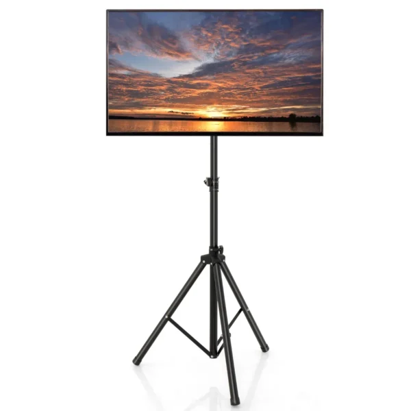 TV-Standaard In Hoogte Verstelbaar TV-Vloerstandaard Voor 21-47 Inch Plasma/Lcd/Led-tv & Plat Tot 35 Kg Draagbaar 450 X 100 Mm Zwart