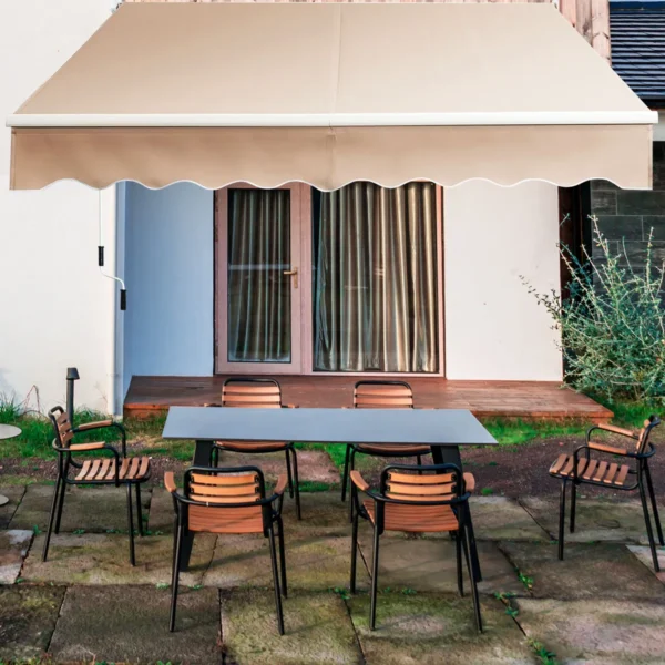 Uitschuifbare Luifel Aluminium Terrasscherm 245 X 200 Cm Beige